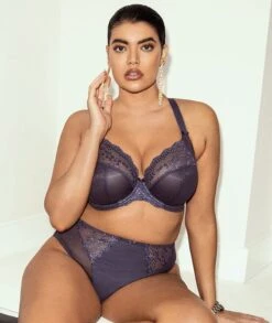 Wacoal Elomi Charley Underwire Stretch Plunge Bra - Storm -BRASTOGO Sales elomi charley underwire stretch plunge bra storm 8