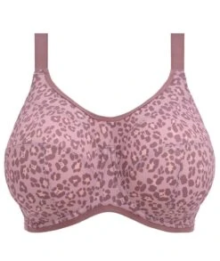 Wacoal Elomi Energise Underwired Sports Bra - Dusky Leopard -BRASTOGO Sales elomi energise underwired sports bra dusky leopard 5