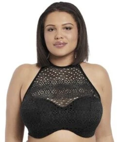 Wacoal Elomi Swim Indie Bandeau High Neck Underwired Bikini Top - Black