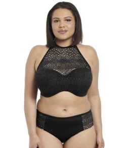 Wacoal Elomi Swim Indie Bandeau High Neck Underwired Bikini Top - Black -BRASTOGO Sales elomi swim 7537 indie bandeau high neck underwired bikini top 3