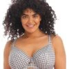 Wacoal Elomi Swim Checkmate Underwired Plunge Bikini Top - Grey Marl -BRASTOGO Sales elomi swim checkmate underwired plunge bikini top grey marl 1