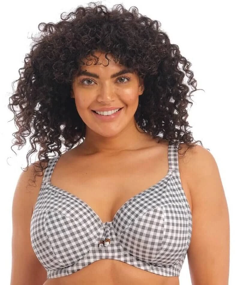 Wacoal Elomi Swim Checkmate Underwired Plunge Bikini Top - Grey Marl 3 Wacoal Elomi Swim Checkmate Underwired Plunge Bikini Top - Grey Marl
