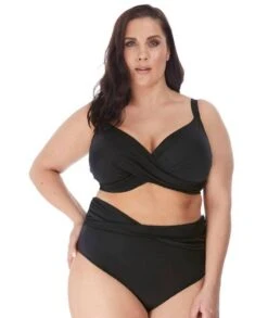 Wacoal Elomi Swim Magnetic Underwire Plunge Bikini Top - Black -BRASTOGO Sales elomi swim magnetic underwired plunge bikini top black 2