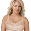 Exquisite Form Fully Soft Cup Wirefree Bra With Embroidered Mesh - Nude -BRASTOGO Sales exquisite 5100514 embroidered non underwire mesh soft cup