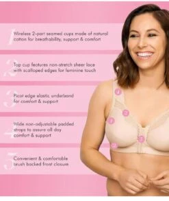 Exquisite Form Fully Front Close Wirefree Cotton Posture Bra With Lace - Nude -BRASTOGO Sales exquisite 5100531 front opening non underwired cotton posture bra 7 ec38b9a4 7075 464b 8248 6acb3c9cf9f8
