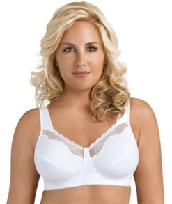 Exquisite Form Fully Cotton Soft Cup Wirefree Bra With Lace - White