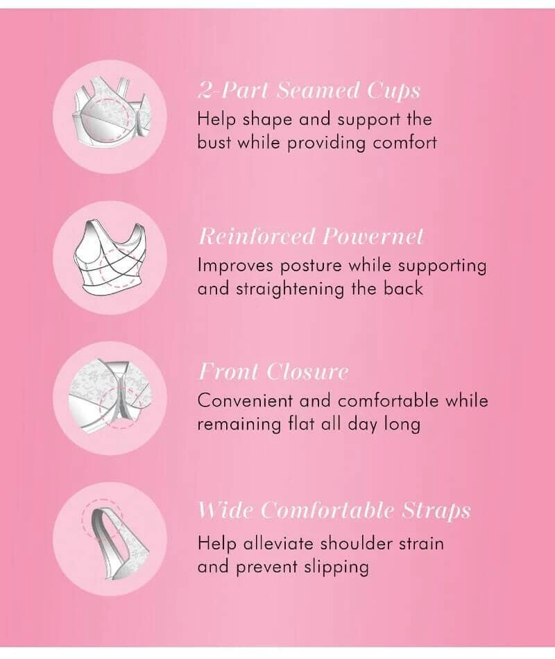 Exquisite Form Fully Front Close Wirefree Posture Bra With Lace - Black 7 Exquisite Form Fully Front Close Wirefree Posture Bra With Lace - Black - Image 5