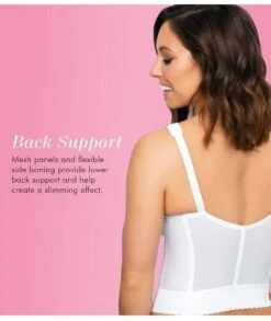 Exquisite Form Fully Front Close Longline Wirefree Posture Bra - White -BRASTOGO Sales exquisite form fully 5107530 front close longline posture bra white