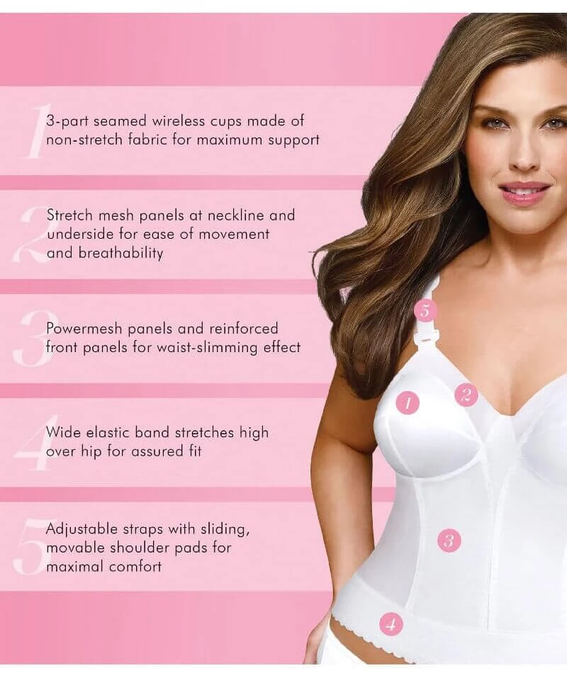 Exquisite Form Fully Back Close Longline Wirefree Bra - White 6 Exquisite Form Fully Back Close Longline Wirefree Bra - White - Image 4