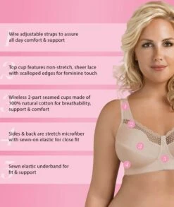 Exquisite Form Fully Cotton Soft Cup Wirefree Bra With Lace - Damask Neutral 12 Exquisite Form Fully Cotton Soft Cup Wirefree Bra With Lace - Damask Neutral -BRASTOGO Sales exquisite form fully cotton soft cup bra with lace damask neutral4