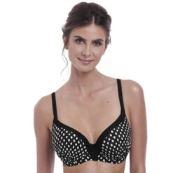 Wacoal Fantasie Swim Santa Monica Underwire Moulded Bikini Top - Black/White