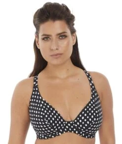 Wacoal Fantasie Swim Santa Monica Underwire Plunge Bikini Top - Black/White