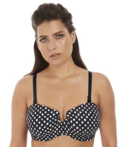 Wacoal Fantasie Swim Santa Monica Underwire Bandeau Multiway Bikini Top - Black/White