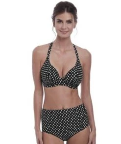 Wacoal Fantasie Swim Santa Monica High Rise Brief - Black/White -BRASTOGO Sales fantasie swim santa monica high rise bikini brief black white 2