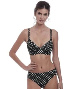 Wacoal Fantasie Swim Santa Monica Mid Rise Brief - Black/White -BRASTOGO Sales fantasie swim santa monica mid rise bikini brief black white 2