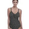 Wacoal Fantasie Swim Santa Monica Underwire Twist Front Swim Suit Light Control- Black/White