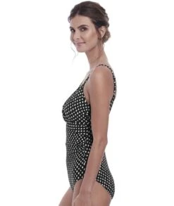 Wacoal Fantasie Swim Santa Monica Underwire Twist Front Swim Suit Light Control- Black/White -BRASTOGO Sales fantasie swim santa monica underwired twist front one piece swimsuit black white 3