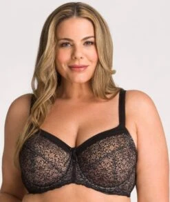 Fayreform Delicate Lace Underwire Bra - Black/Cream Tan