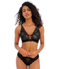 Wacoal Freya Fatale Wirefree Bralette - Noir -BRASTOGO Sales freya fatale non wired bralette noir 2