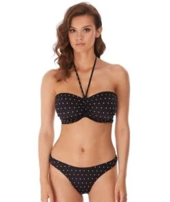 Wacoal Freya Swim Jewel Cove Underwire Padded Bandeau - Black -BRASTOGO Sales freya swim 7233 jewel cove underwire padded bandeau 2