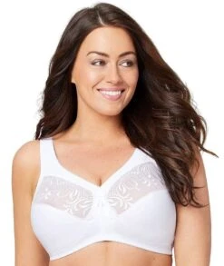 Glamorise Magic Lift Embroidered Wirefree Bra - White