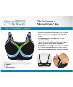 Glamorise Elite Adjustable Wirefree Sports Bra - Black -BRASTOGO Sales glamorise 1167 elite adjustable non underwire sports bra 9