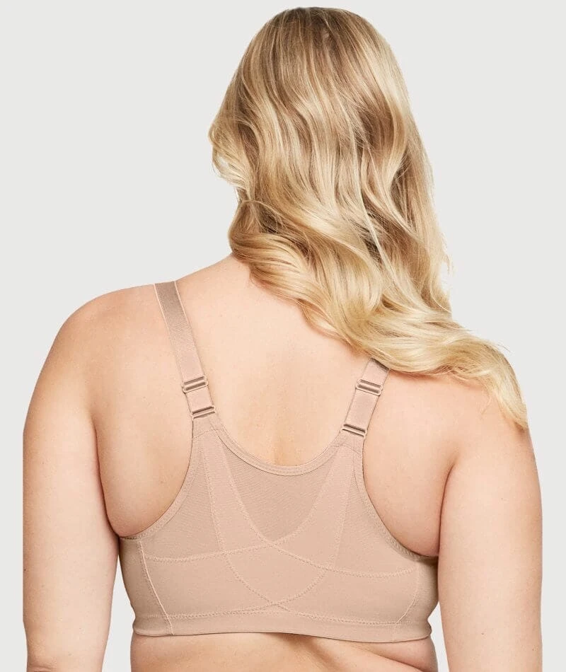 Glamorise MagicLift Front-Closure Posture Back Wirefree Bra - Cafe 4 Glamorise MagicLift Front-Closure Posture Back Wirefree Bra - Cafe - Image 2
