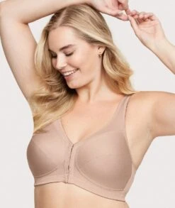 Glamorise MagicLift Front-Closure Posture Back Wirefree Bra - Cafe 16 Glamorise MagicLift Front-Closure Posture Back Wirefree Bra - Cafe -BRASTOGO Sales glamorise 1265 magic lift with posture support non underwired cafe 4