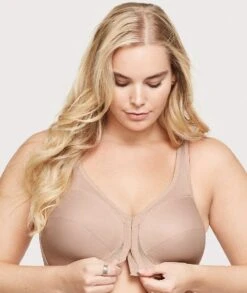 Glamorise MagicLift Front-Closure Posture Back Wirefree Bra - Cafe 13 Glamorise MagicLift Front-Closure Posture Back Wirefree Bra - Cafe -BRASTOGO Sales glamorise 1265 magic lift with posture support non underwired cafe 6