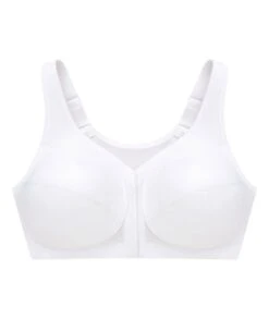 Glamorise MagicLift Front-Closure Posture Back Wirefree Bra - White -BRASTOGO Sales glamorise 1265 magic lift with posture support non underwired white 7