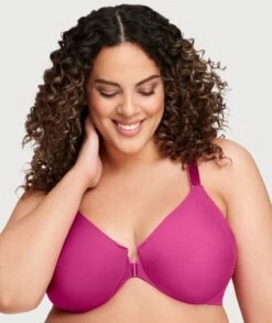 Glamorise Front-Closure Smoothing WonderWire Bra - Berry -BRASTOGO Sales glamorise front close smoothing wonderwire bra berry 4