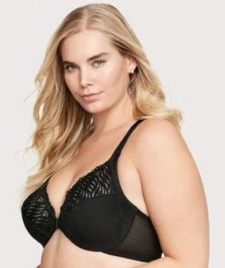 Glamorise Front-Closure T-Back WonderWire Bra - Black -BRASTOGO Sales glamorise front close t back wonderwire bra black 05