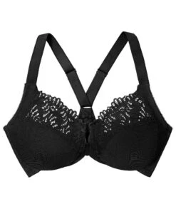 Glamorise Front-Closure T-Back WonderWire Bra - Black -BRASTOGO Sales glamorise front close t back wonderwire bra black 06