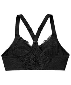 Glamorise Front-Closure T-Back WonderWire Bra - Black -BRASTOGO Sales glamorise front close t back wonderwire bra black 07