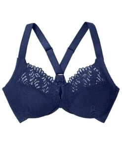Glamorise Front-Closure T-Back WonderWire Bra - Blue -BRASTOGO Sales glamorise front close t back wonderwire bra blue 07