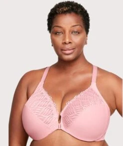 Glamorise Front-Closure T-Back WonderWire Bra - Blush -BRASTOGO Sales glamorise front close t back wonderwire bra blush 1 1