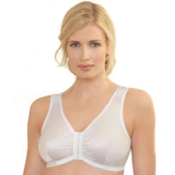 Glamorise Front Closure Wirefree Leisure Bra - White