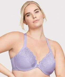 Glamorise Front-Closure T-Back WonderWire Bra - Soft Lilac -BRASTOGO Sales glamorise front closure t back wonderwire bra soft lilac 04