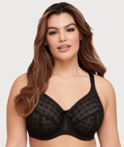 Glamorise Lace Comfort WonderWire Bra - Black