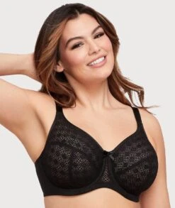 Glamorise Lace Comfort WonderWire Bra - Black -BRASTOGO Sales glamorise lace comfort wonderwire bra black 3
