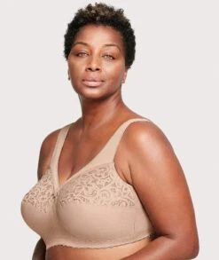 Glamorise MagicLift Cotton Wirefree Support Bra - Cafe -BRASTOGO Sales glamorise magiclift cotton support bra cafe 3 1