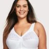 Glamorise MagicLift Cotton Wirefree Support Bra - White -BRASTOGO Sales glamorise magiclift cotton support bra white 1 1