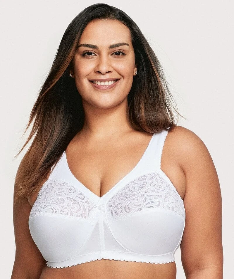 Glamorise MagicLift Cotton Wirefree Support Bra - White 3 Glamorise MagicLift Cotton Wirefree Support Bra - White