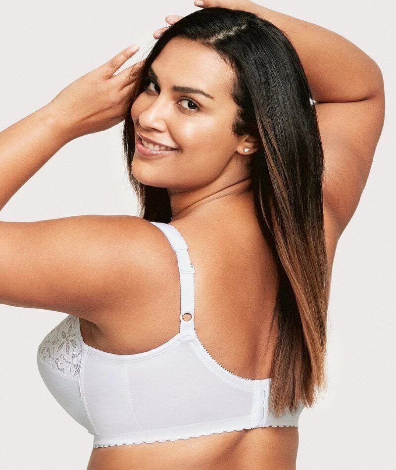 Glamorise MagicLift Cotton Wirefree Support Bra - White 4 Glamorise MagicLift Cotton Wirefree Support Bra - White - Image 2