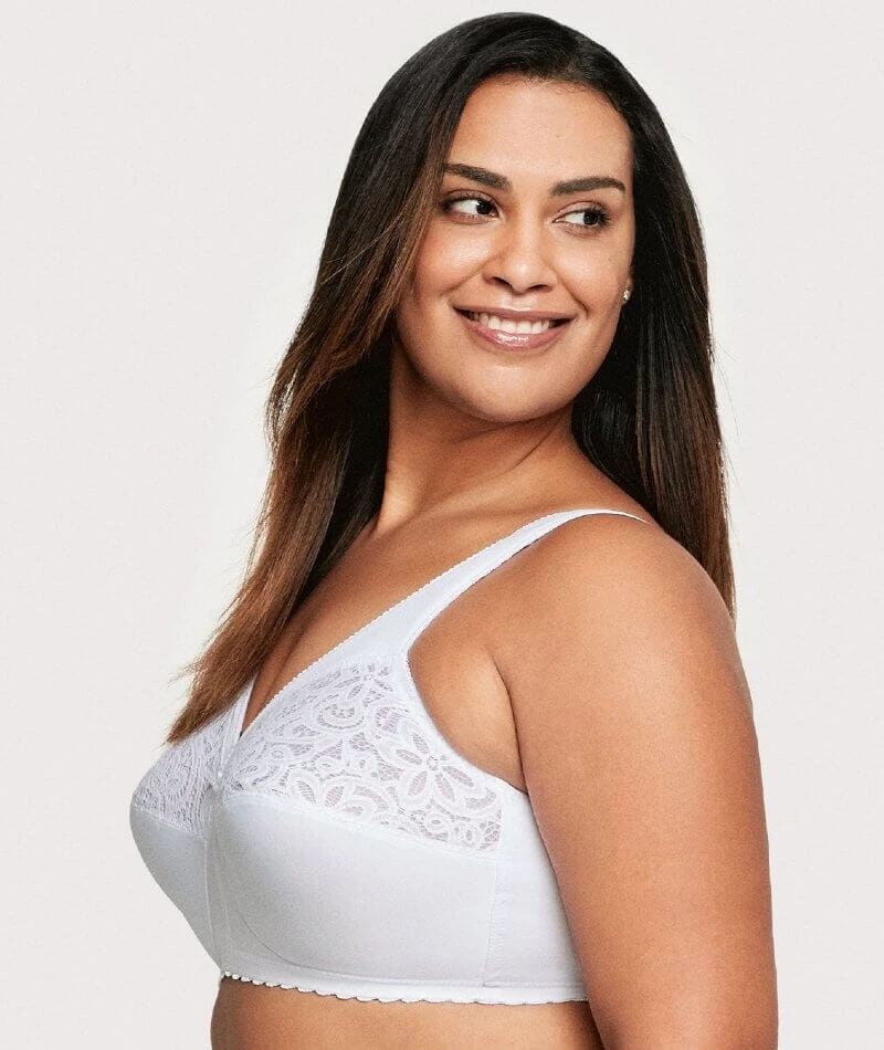 Glamorise MagicLift Cotton Wirefree Support Bra - White 5 Glamorise MagicLift Cotton Wirefree Support Bra - White - Image 3