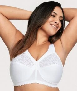 Glamorise MagicLift Cotton Wirefree Support Bra - White -BRASTOGO Sales glamorise magiclift cotton support bra white 4