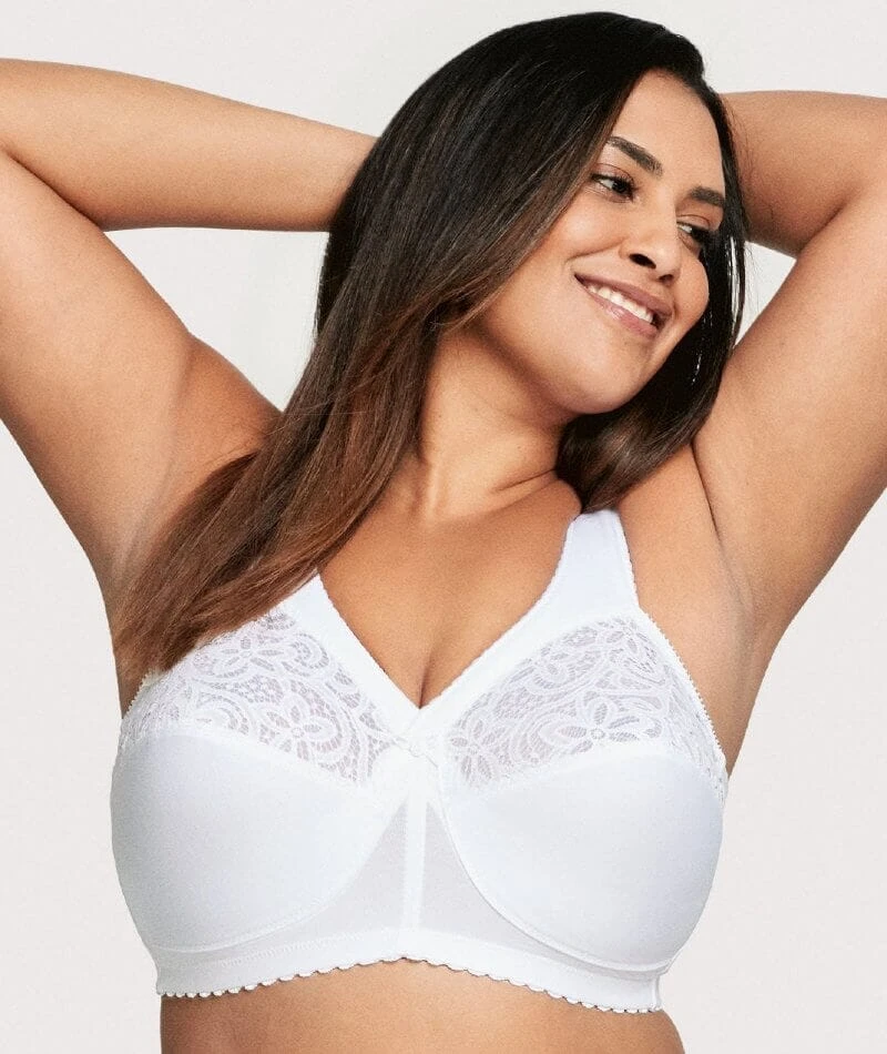 Glamorise MagicLift Cotton Wirefree Support Bra - White 6 Glamorise MagicLift Cotton Wirefree Support Bra - White - Image 4
