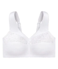 Glamorise MagicLift Cotton Wirefree Support Bra - White -BRASTOGO Sales glamorise magiclift cotton support bra white 5