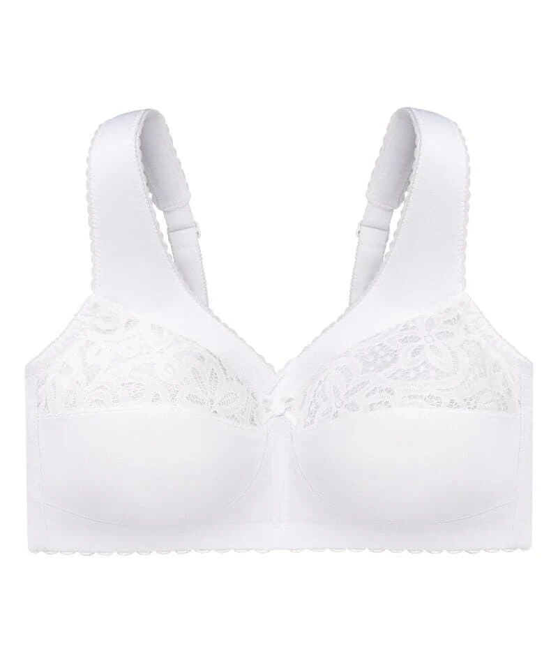 Glamorise MagicLift Cotton Wirefree Support Bra - White 7 Glamorise MagicLift Cotton Wirefree Support Bra - White - Image 5