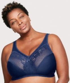Glamorise MagicLift Minimizer Wirefree Bra - Blue -BRASTOGO Sales glamorise magiclift minimizer bra blue 3